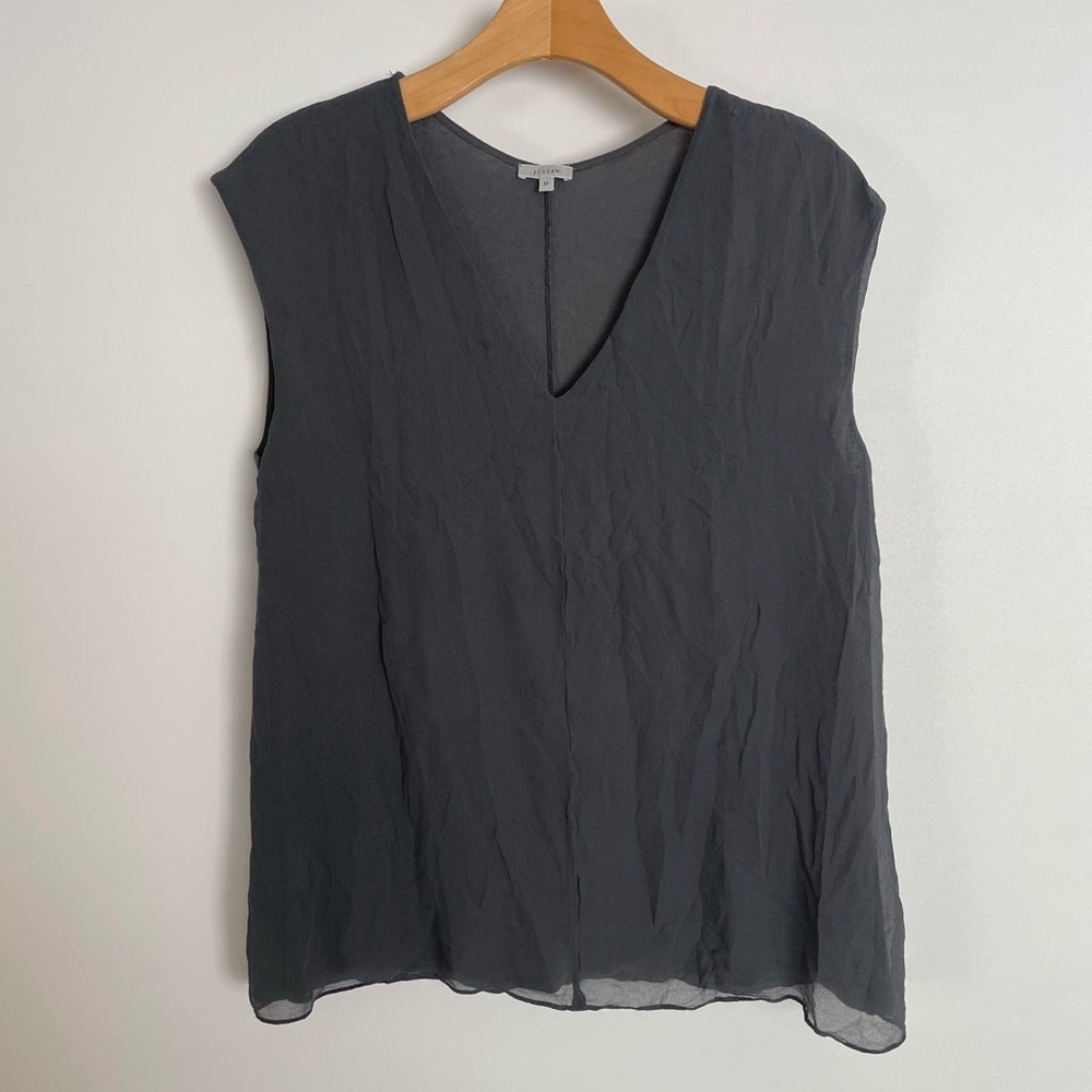 Jigsaw silk tank top blouse in slate grey